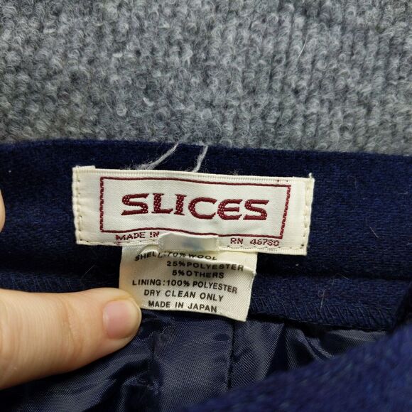 Slices Dress Pants Womens Size 7 Blue Wool Blend Made in Japan - Picture 12 of 12